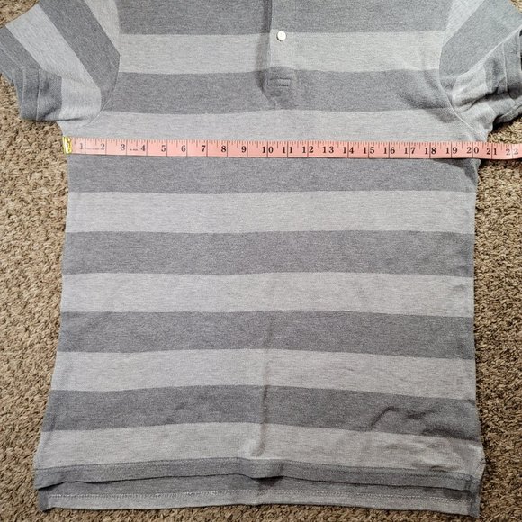 Old Navy Striped Short Sleeve Polo Men's Size Medium Grey - Picture 6 of 10